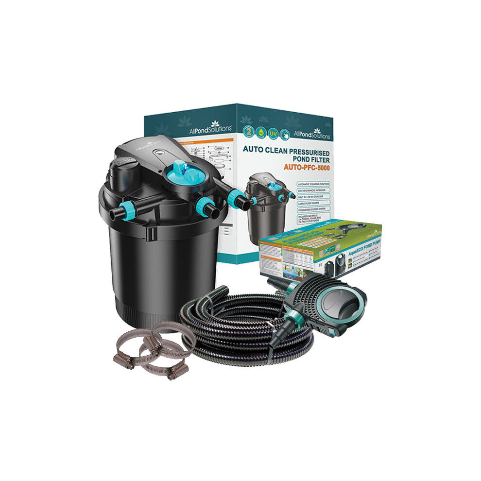 Allpondsolutions 5000L Pressurised Pond Filter Kit Auto-Pfc-5000-Kit