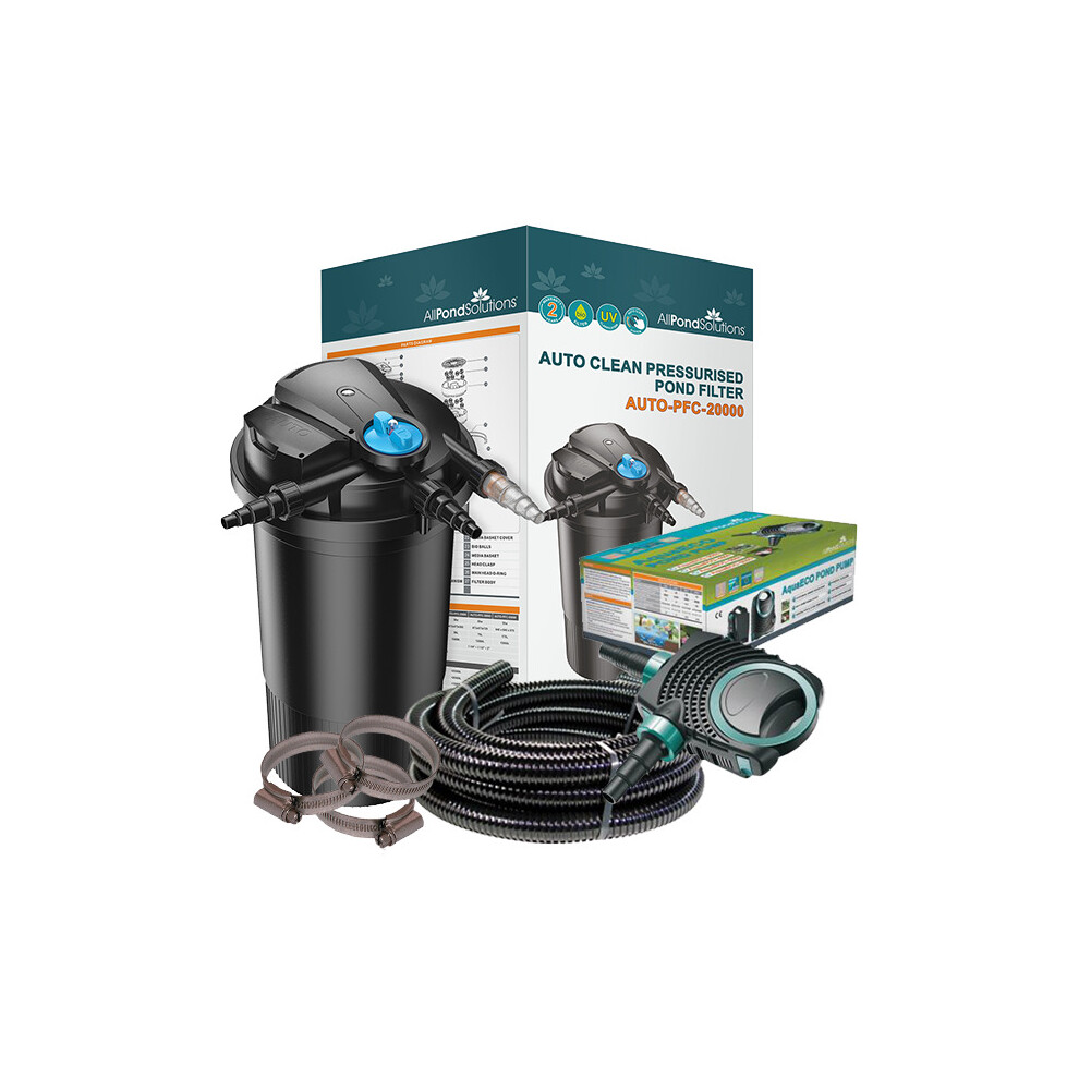Allpondsolutions 20000L Pressurised Pond Filter Kit Auto-Pfc-20000-Kit
