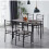 MCC (DISTRESSED GREY) Dining Table and Chairs Set Metal Wood Effect Table Dining Set 4 Chairs Silvia 3