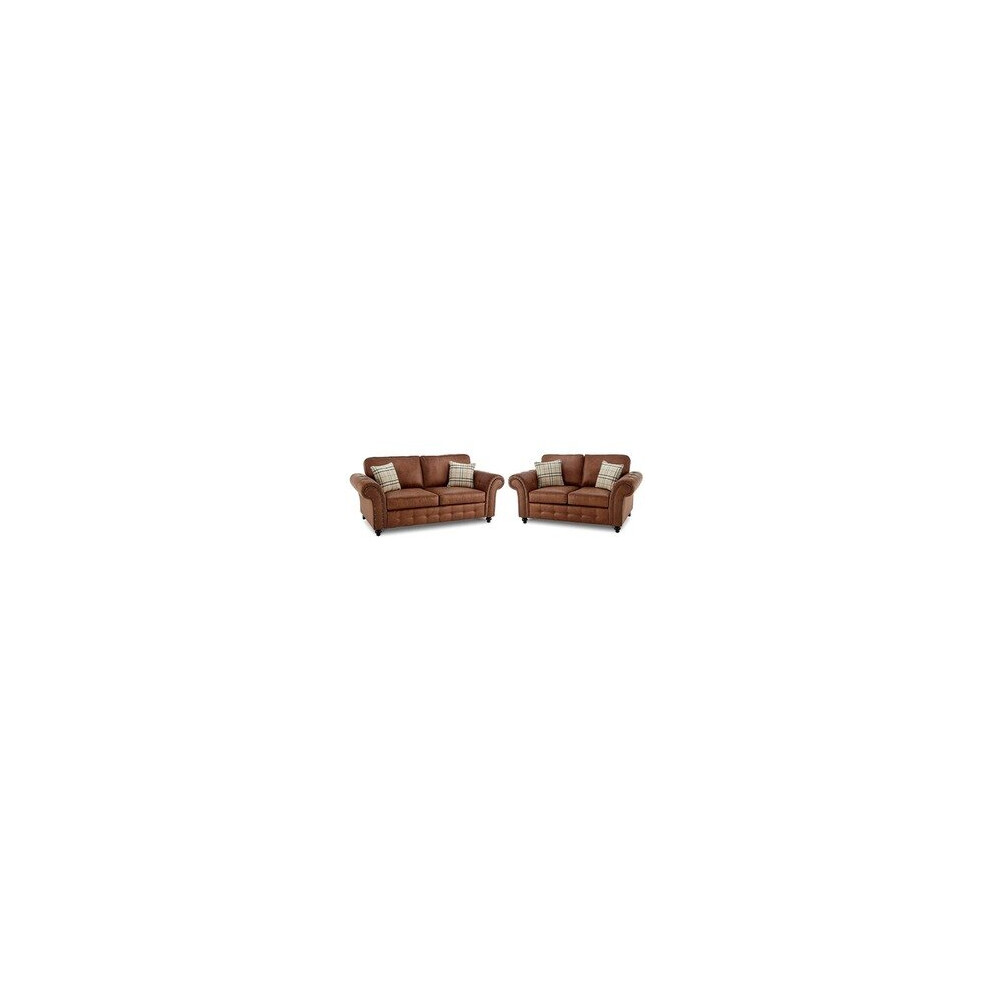 (Tan, 3+2 Set) Oakley Suede Sofa Set