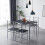 MCC (Black) Dining Table and Chairs Set Metal Wood Effect Table Dining Set 4 Chairs Silvia 2