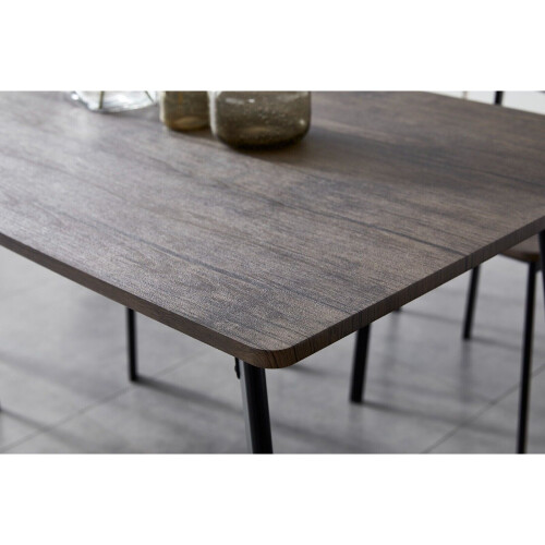 MCC Dining Table and Chairs Set Metal Wood Effect Table Dining Set 4 Chairs Blake 2