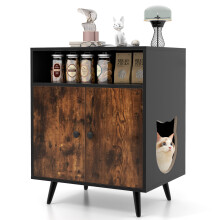 Wooden Cat Litter Box Enclosure Hidden Cat Washroom KittenHome Cabinet