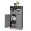Costway Bathroom Floor Cabinet Storage Cupboard with Adjustable Shelf & Doors 2