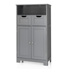 Bathroom Floor Cabinet Storage Cupboard with Adjustable Shelf & Doors