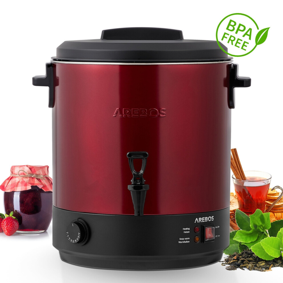 Arebos 2500 W Preserving Pot Mulled Wine Boiler Hot Drinks Dispenser 28 L