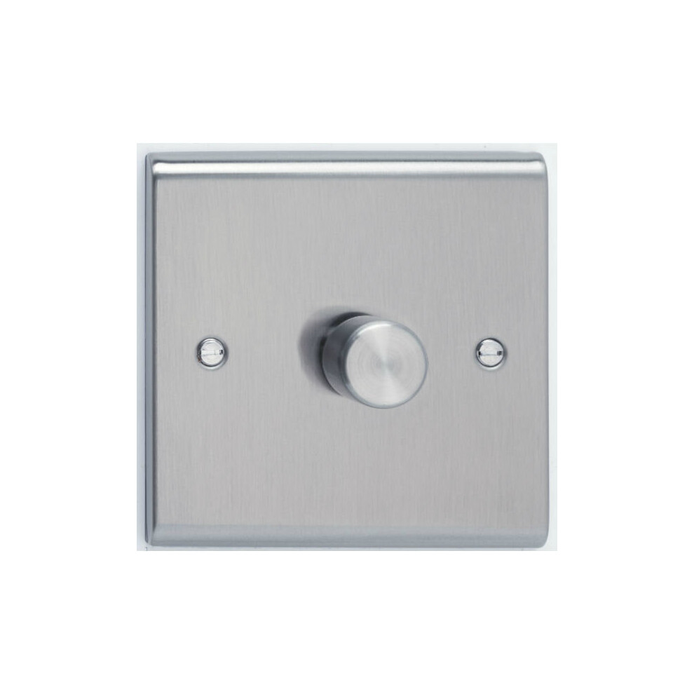 Deta Sd1414ss Universal Led Dimmer 1 Gang 2 Way 3 - 250 Watt Stainless 5016211433938