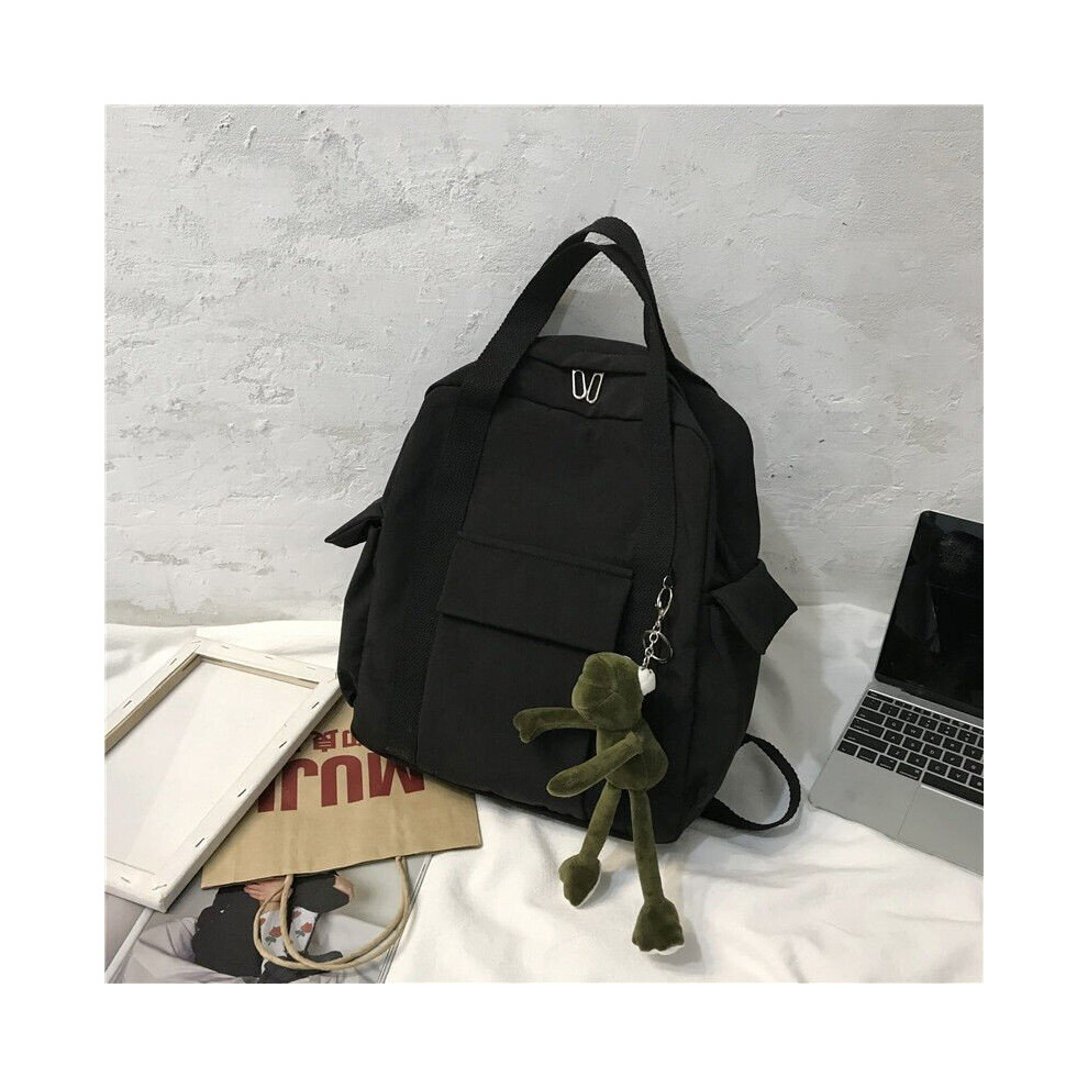 (Black-Send a Bear Pendant) ins campus school bag female portable college wind tooling backpack wild large-capacity backpack-image-OPC-PBQ6ZWH-NEW