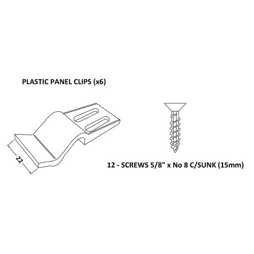 NES Home Nuie Bath Panel Clips x 6 and Screws for Acrylic Bath Panel Accessories 2