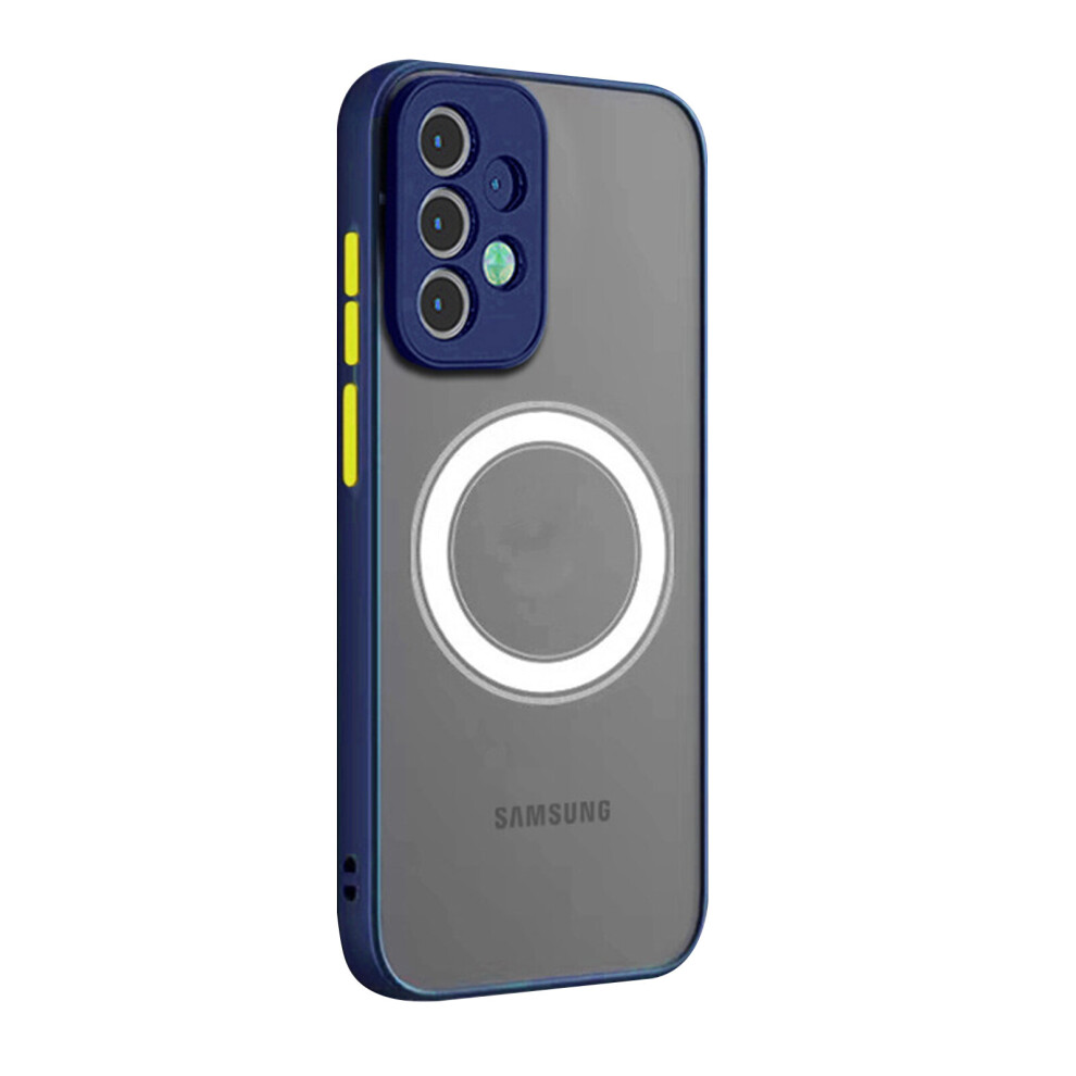 Photos - Case  Matte Skin Feel Magnetic  for Samsung Galaxy S23 Ultra With Magsafe Wireless Charger(blue)