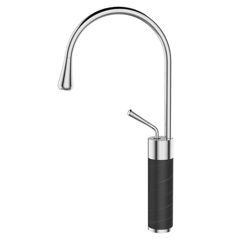 Chrome/Black Marble Kitchen Sink Tap Bathroom Basin Mixer Bar Standing Faucet