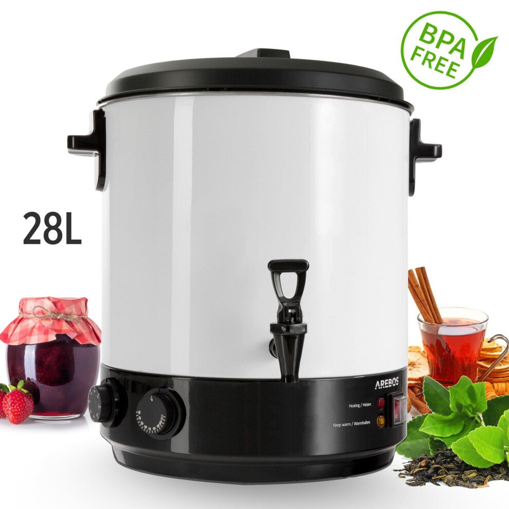 AREBOS Electric Catering Hot Drink Dispenser Mulled Wine Dispenser with Timer and Thermostat  1800 W
