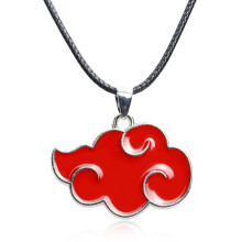 Anime Red Cloud Pendant Necklace For Women Men Akatsuki Organization Enamel Red Cloud Chain Necklace Cosplay Jewelry