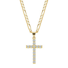 Temperament Golden Cross Zircon Pendant Necklace Women Hundred Matching Ornaments Bridesmaid Girlfriend Gift
