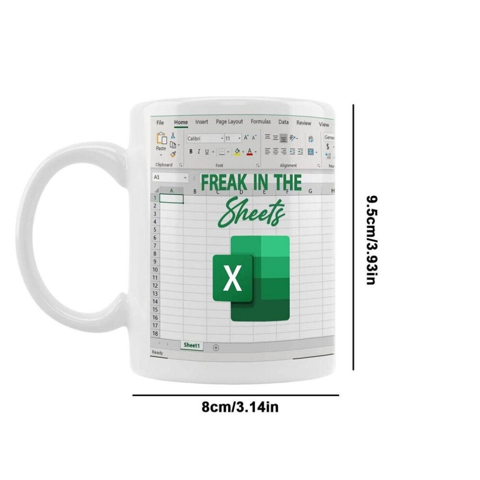 (a-B 350ml) Freak In The Sheets Excel Mug, Funny Spreadsheet Excel Mug Great Gifts For Coworkers, Accounting, Friend Gifts Christmas