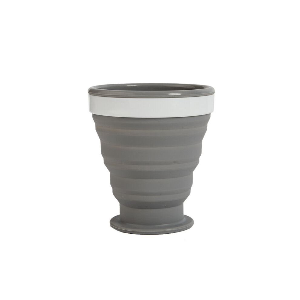 (a-Gray) 200Ml Silicone Folding Glass Camping Mug Portable Telescopic Coffee Cup Outdoor Water Cup Folding Water Bottle Drinkware