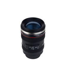 (a-Black 02 no box 301-400ml) Stainless Steel Camera EF24-105mm Coffee Lens Mug White Black Coffee Mugs Creative Gift Coffee Cups canecas tazas vaso caf