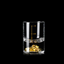 (a-A cup or two) Jinshan Erliang white wine cup, household creative gold foil wine pot, crystal wine dispenser with scale luxury wine set