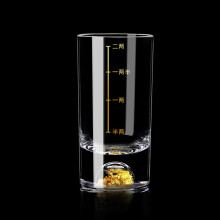 (a-D Two or two cups) Jinshan Erliang white wine cup, household creative gold foil wine pot, crystal wine dispenser with scale luxury wine set
