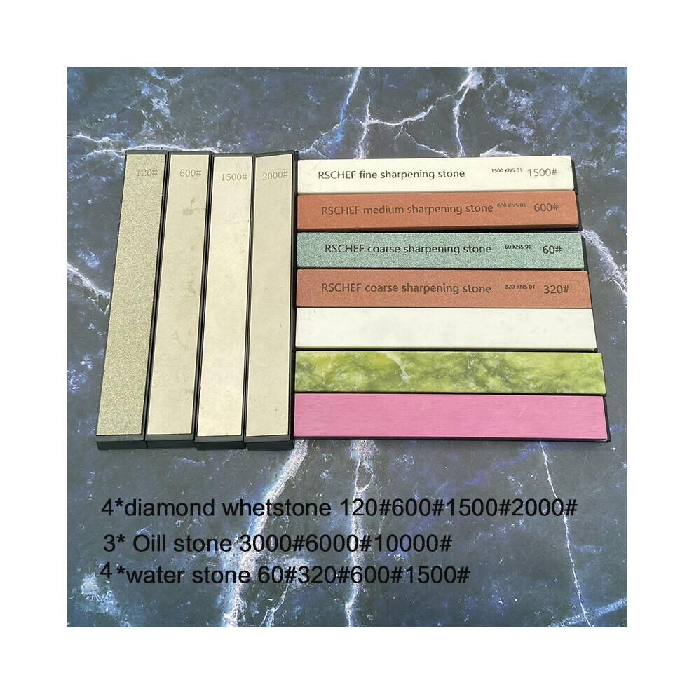 (A-Orange 24 Hours) Sharpening Stone Whetstone Knife Sharpener Hotfixed Angle Knife Sharpener Honing Stonesc Diamond 80#150#1000#3000# 18Pcs 4856906280956