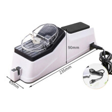 USB Electric Knife Sharpener - Adjustable, White, Two-Stage Ceramic Grinding for Knives & Scissors