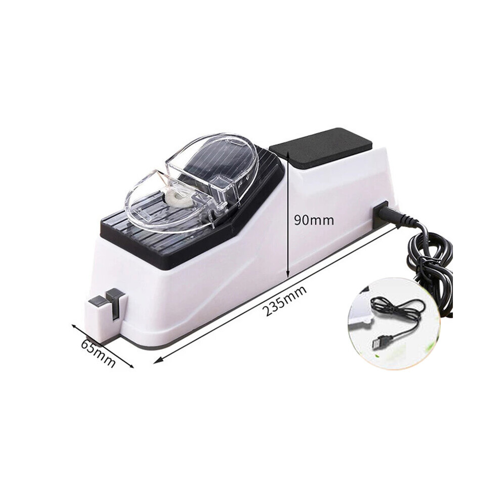 USB Electric Knife Sharpener Adjustable For Kitchen Knives Tool Knife Scissor Sharpening White medium and fine grinding blade