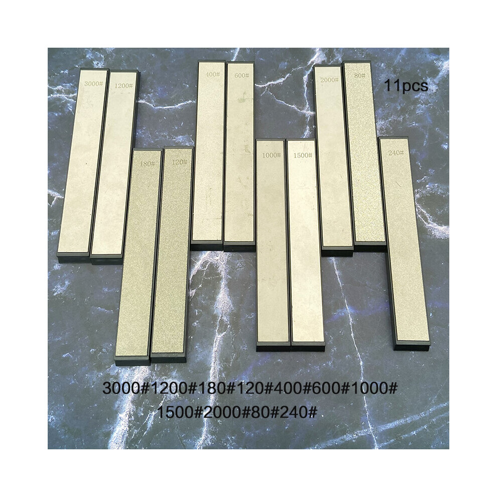 (A-11Pcs 24 Hours) Sharpening Stone Whetstone Knife Sharpener Hotfixed Angle Knife Sharpener Honing Stonesc Diamond 80#150#1000#3000# 18Pcs 4856906280789