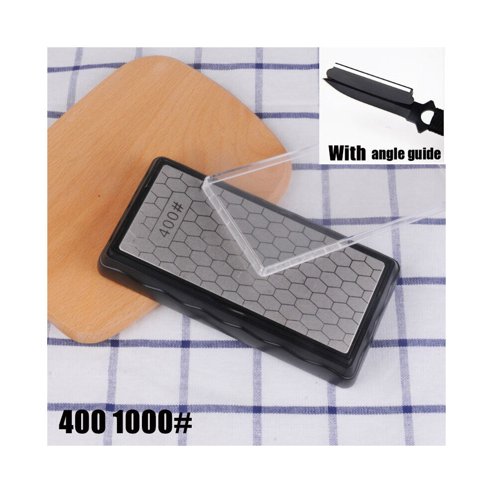 (A-400 1000 Angle Guide) 400 1000 1200 Grit Diamond Kitchen Knife Sharpener Professional Sharpening Stone Sharpening For A Knife Fine And Coarse Grind 4856906262273