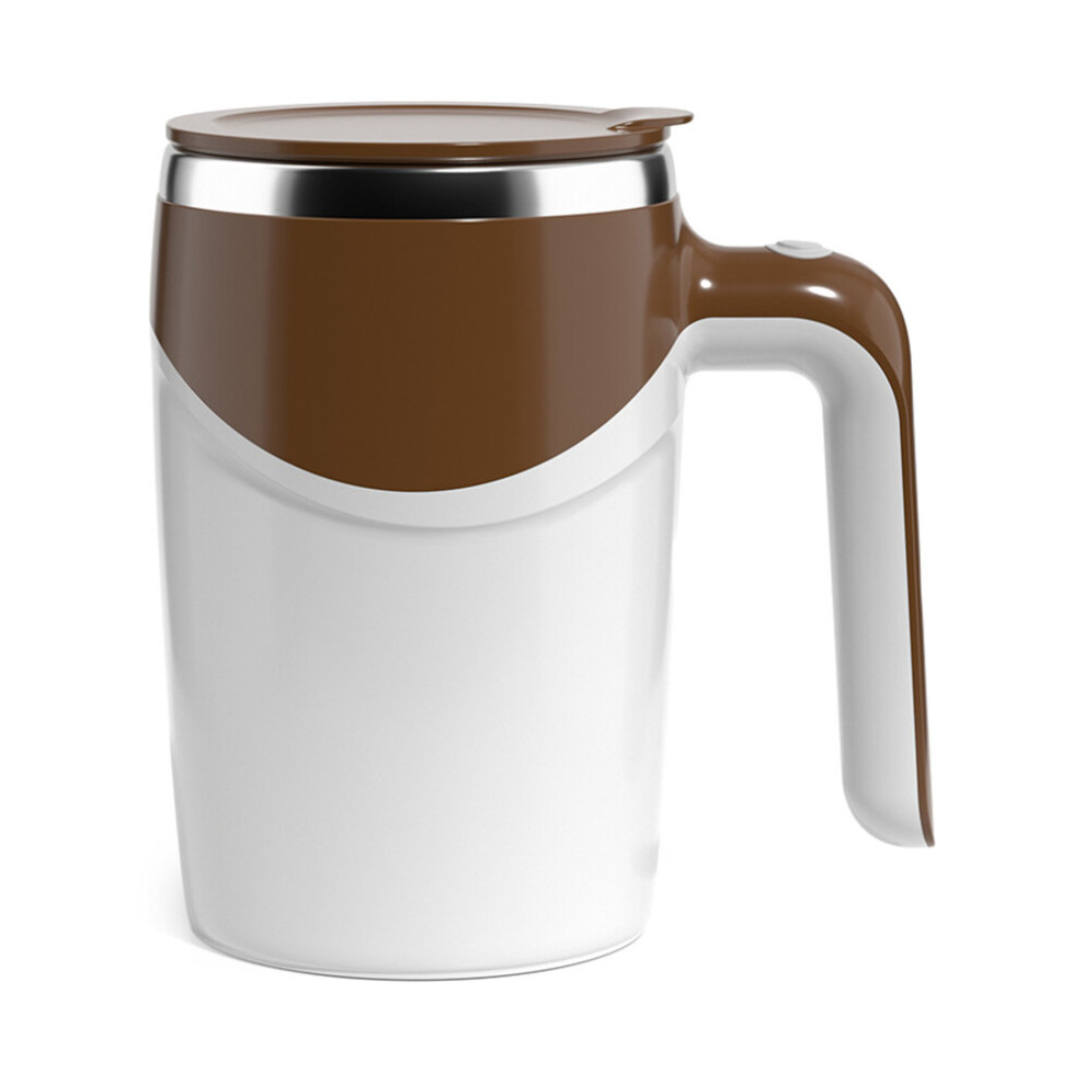 (a-USB Coffee) 380ml Smart Mixer Mug Stainless Steel Electric Milk Blender Cup High Temperature Resistance Odorless Portable for Outdoor Travel-image-OPC-PBQ7YDV-NEW