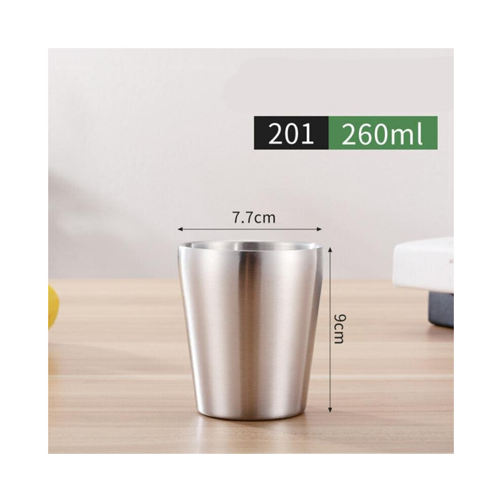 (a-201 260ml as show) 175/260/300/480ml Stainless Steel Mini Double Layer Camping Travel Home Water Mug Cup Outdoor Drinking Water Cup Kitchen Tool-image-OPC-PBQ7Z57-NEW