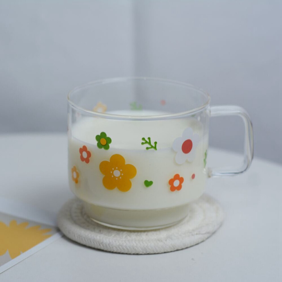 (a-7) 1pcs Creative Printed Glass Cup Coffee Tea Mug Dessert Drinks Breakfast Milk Cup Glass Mugs Handle Drinkware-image-OPC-PBQ829Z-NEW