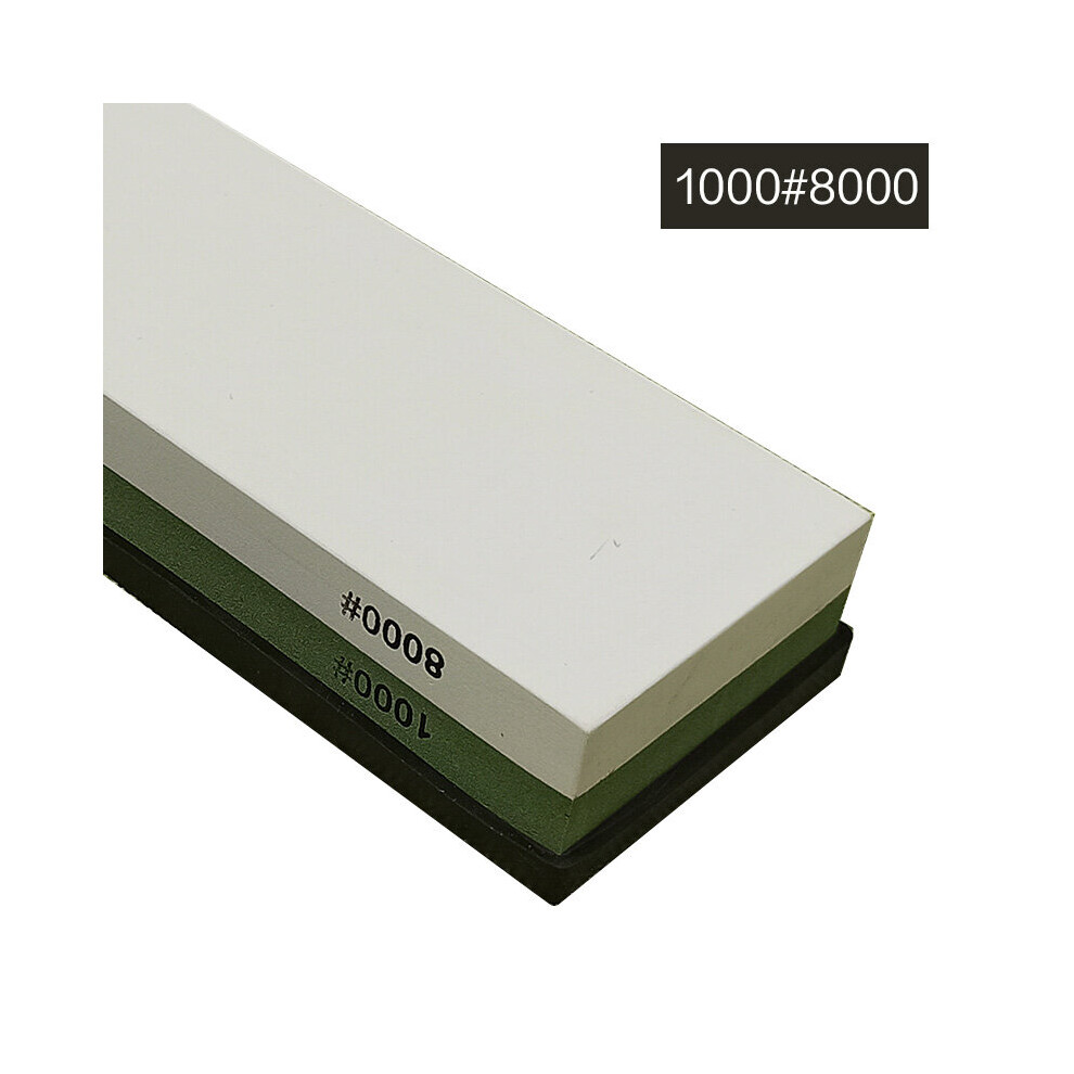 (A-W1000 8000 Sharpening Stone) Knife Sharpener Whetstone Dual Side Kitchen Sharpening Stone Grindstone Oilstone 240 400 600 800 1000 6000 Grit Honing 4856906271435