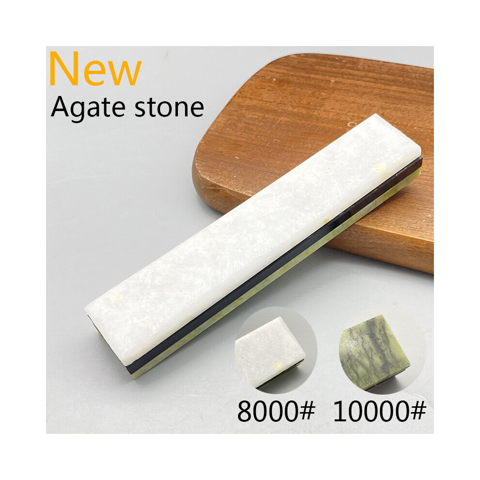 (A-Beige Sharpening Stone) 10000 Grit Natural Green Agate Sharpening Stone Whetstone Fine Grinding Polishing Shaved Bar Kitchen Knife Sharpener Honing 4856906249588