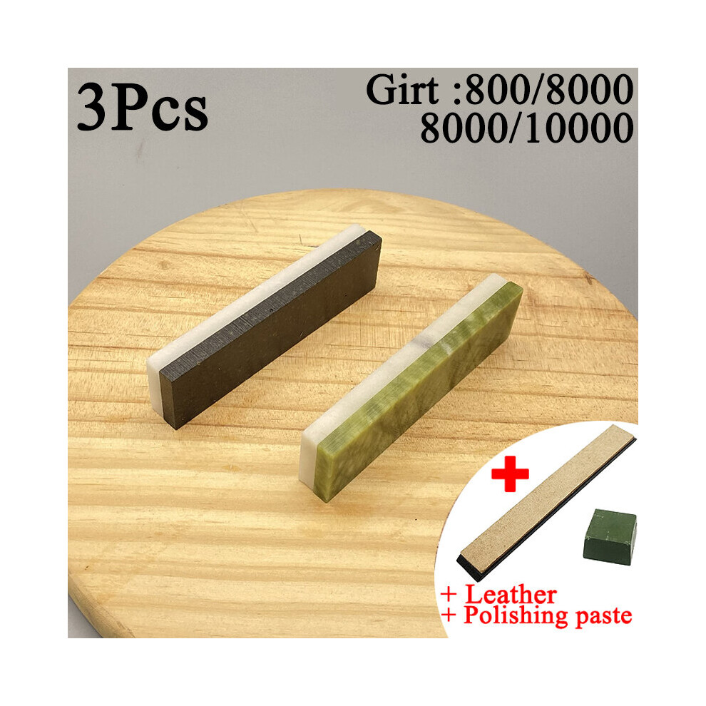 (A-Clear Sharpening Stone) 10000 Grit Natural Green Agate Sharpening Stone Whetstone Fine Grinding Polishing Shaved Bar Kitchen Knife Sharpener Honing 4856906249618