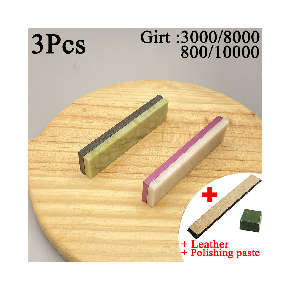 (A-Pink Sharpening Stone) 10000 Grit Natural Green Agate Sharpening Stone Whetstone Fine Grinding Polishing Shaved Bar Kitchen Knife Sharpener Honing 4856906249717
