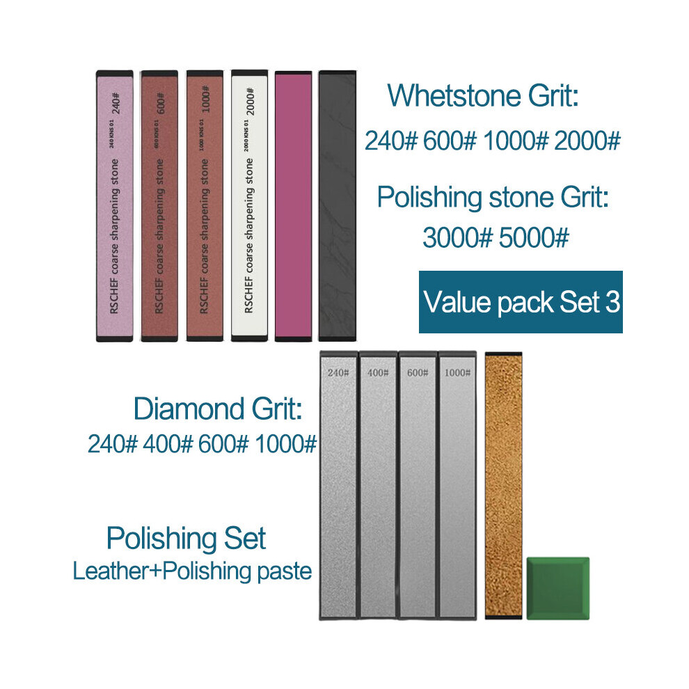 (A-Package C As Photo) 1Pc-13Pcs White Corundum Whetstone Bar Used For Ruixin Pro Knife Sharpener Whetstone Grinding Stone Sharpening Stone System 4856906247461
