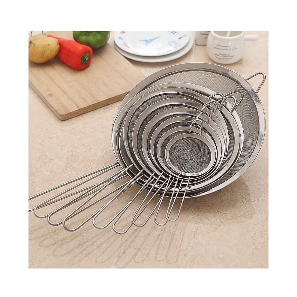 (a- 12CM) Stainless Steel Wire Fine Mesh Sieve Oil Strainer Flour Colander Sifter DIY Kitchen Tools For Filtering Food Kitchen Accessories-image-OPC-PBQ85CD-NEW