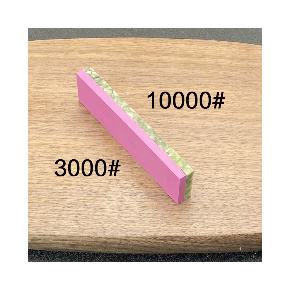(A-E Sharpening Stone) 10000 Grit Natural Green Agate Sharpening Stone Whetstone Fine Grinding Polishing Shaved Bar Kitchen Knife Sharpener Honing Too 4856906249649