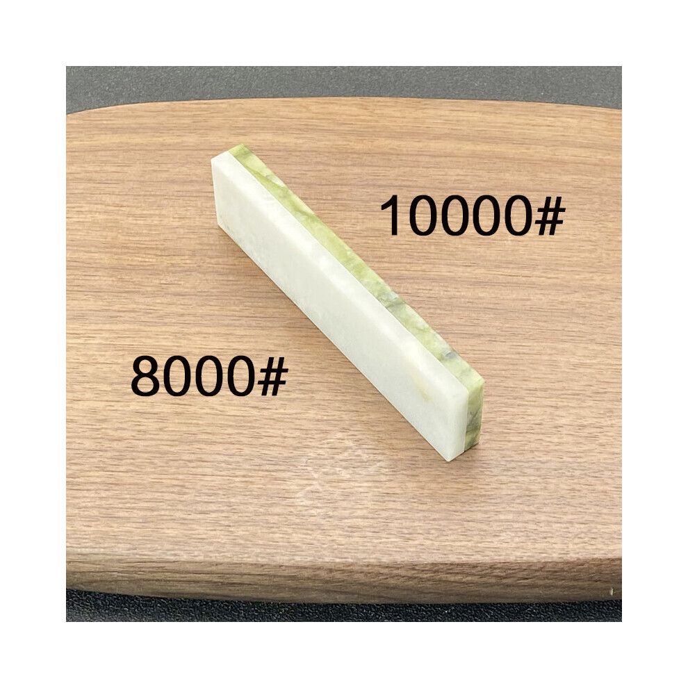 (A-F Sharpening Stone) 10000 Grit Natural Green Agate Sharpening Stone Whetstone Fine Grinding Polishing Shaved Bar Kitchen Knife Sharpener Honing Too 4856906249656