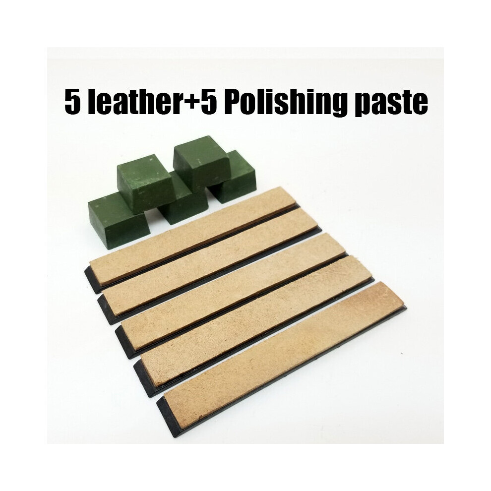(A-5 And 5 Set Like Pics) Knife Polishing Sharpener Sharpening Stone Leather Honing Strop Compound Grinding Knife Paste Polishing Paste Sharpening To 4856906214876