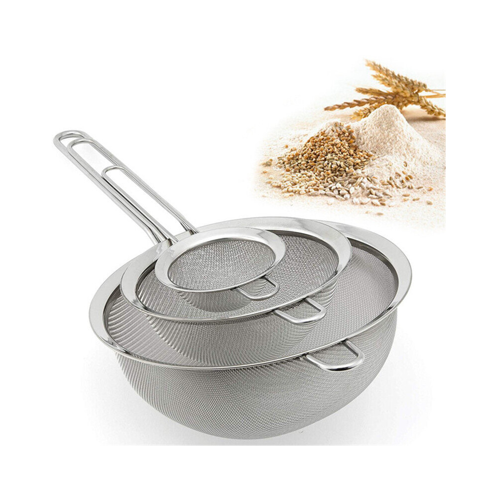 (a-diameter 10cm) New 7/8/10/12/14cm Kitchen Stainless Steel Optional Flour Tea Strainer Mesh Colander Sieve Filter Sifter Kitchen Colanders-image-OPC-PBQ862Q-NEW