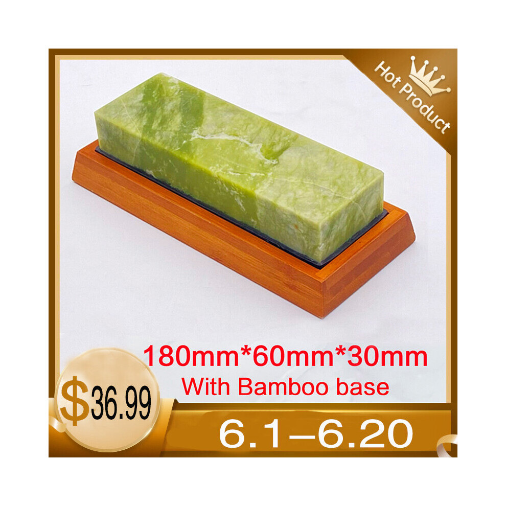 (A-Recommend S) Natural Green Agate Sharpening Stone Whetstone Fine Grinding Polishing Shaved Bar Kitchen Knife Sharpener Honing Tool 10000 Grit 4856906260644