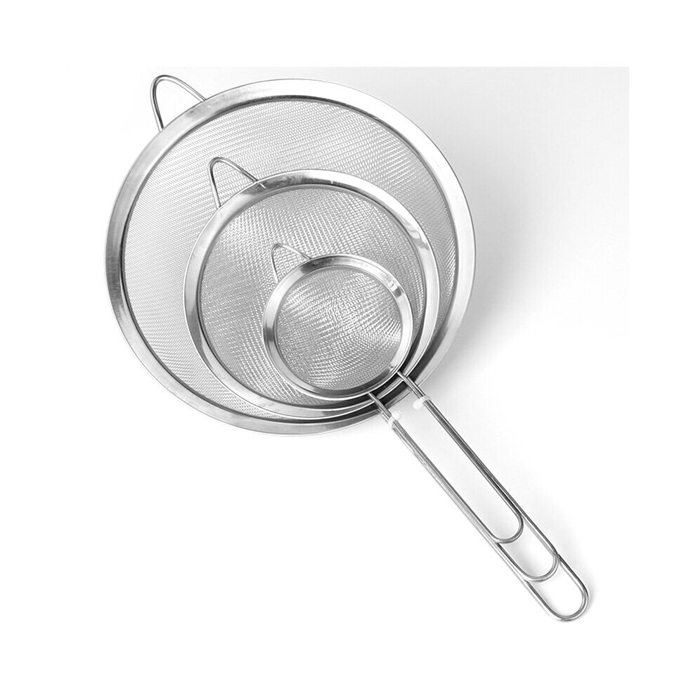 (a-Silver 7cm) Stainless Steel Wire Fine Mesh Sieve Oil Strainer Flour Colander Sifter DIY Kitchen Tools For Filtering Food Kitchen Accessories-image-OPC-PBQ86VF-NEW