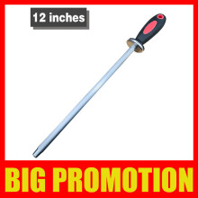 (a-TANHAO 12 inch 1 pcs) Diamond sharpening rod Tungsten steel carbon Fishhook Curved Surface butcher Ceramic Household honing steel knife sharpener