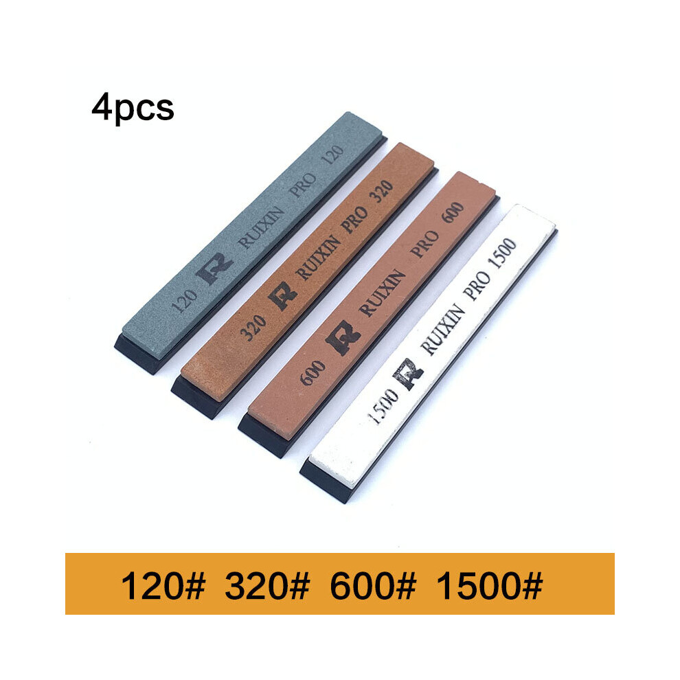 (A-4Pcs With Base) High Quality Ruixin Whetstone Sharpening Stone Knife Sharpener Tools Knife Sharpener Grinding Water Oil Stone Honing System 4856906229108