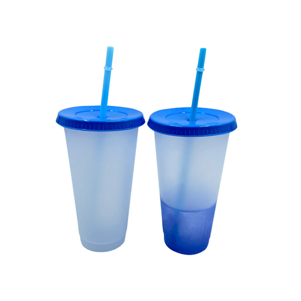(a-Fluorescent Yellow as shown) 24oz/16oz Reusable Color Changing Cold Cups Plastic Tumbler With Lid And Straw Cold Cup Straw Cup Drinkware Christmas-image-OPC-PBQ8B8T-NEW