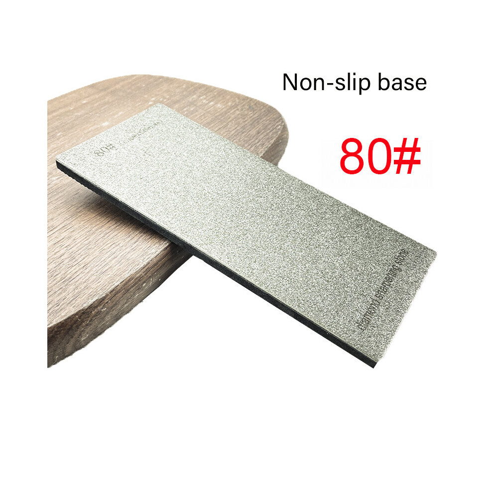 (A-Grit 80 Black Base) Diamond Knife Sharpener Grit 80-3000# Sharpening Stone Whetstone Professional Woodwork Knive Grinding Edge Tool Anti-Skid Base 4856906212599