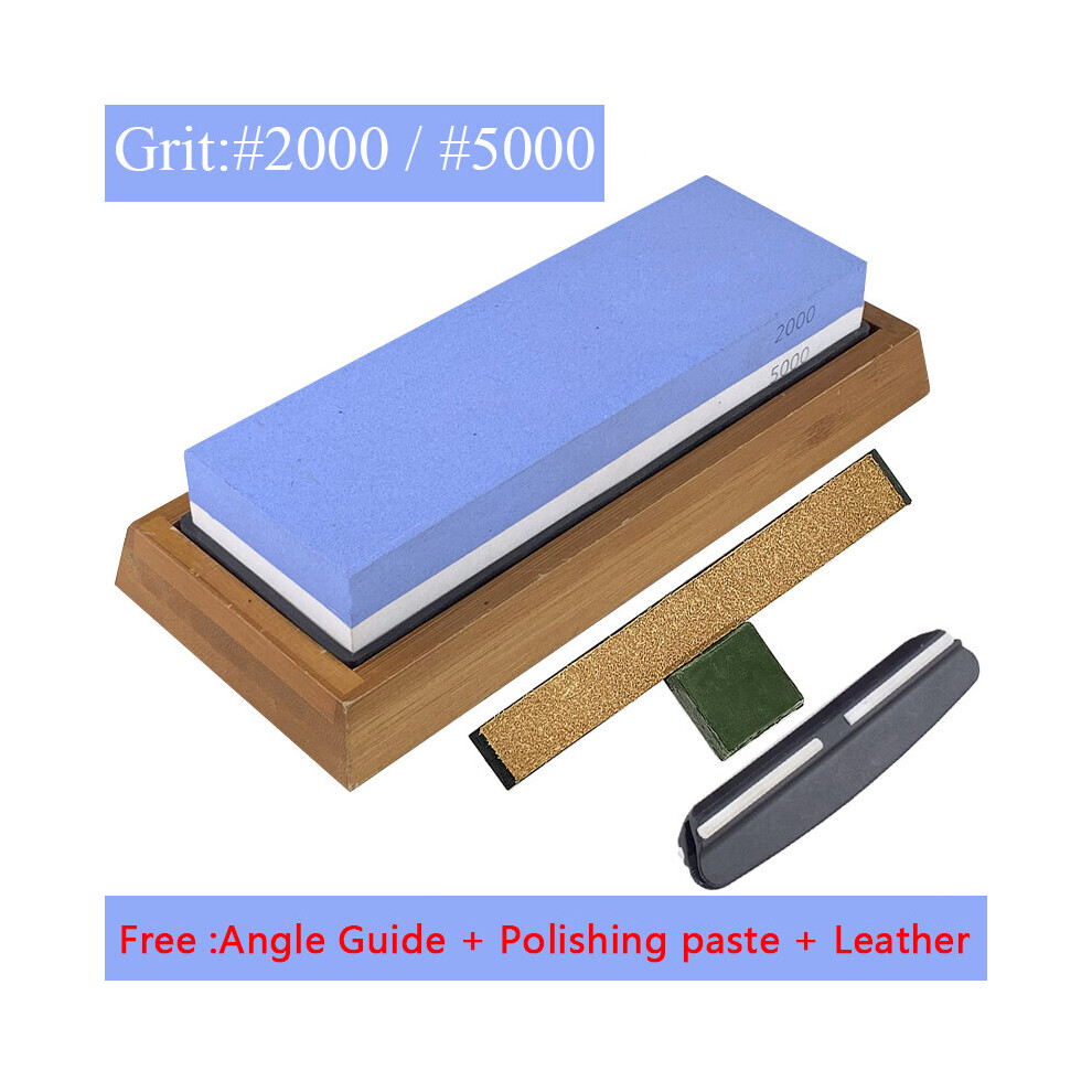 (A-2000-5000 Set Ships Within 24 Hour) 3000/10000 Grit Sharpening Stone Wet Water Whetstone Professional Knife Sharpener Fixed Angle System Polishing 4856906216108