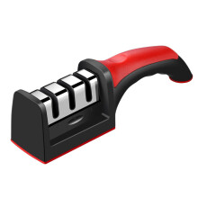 (a-A 22x5x6cm) Kitchen Knife Sharpener Handheld Multi-function 3-Segment Quick Sharpening Tool With Non-slip Base Home Knife Sharpening Stone