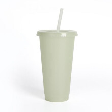 710ml White Luminous Straw Cup With Straws Lid Plastic Tumbler Reusable Personalized Drinkware Tea Drink Coffee Drinking Cups